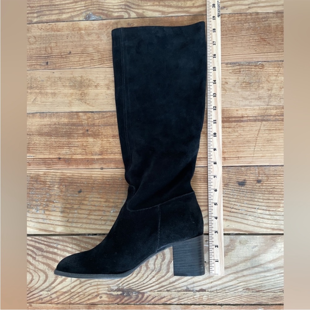 Free People Boots Cleo Slouch Suede Knee High Heeled Black Boots NIB US 9 EU 39 - Picture 13 of 14